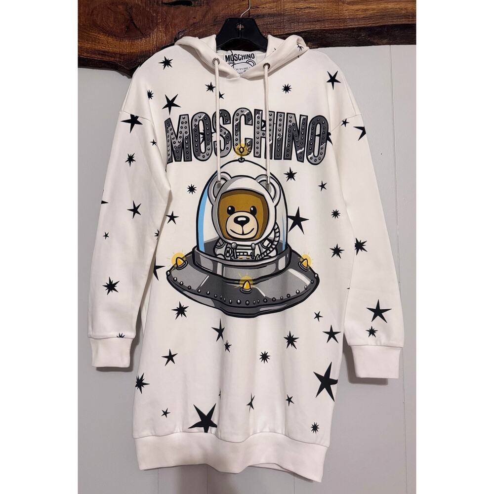 New Auth. Moschino Teddy Bear Sweater Dress Hoodie Size 40/US 4
